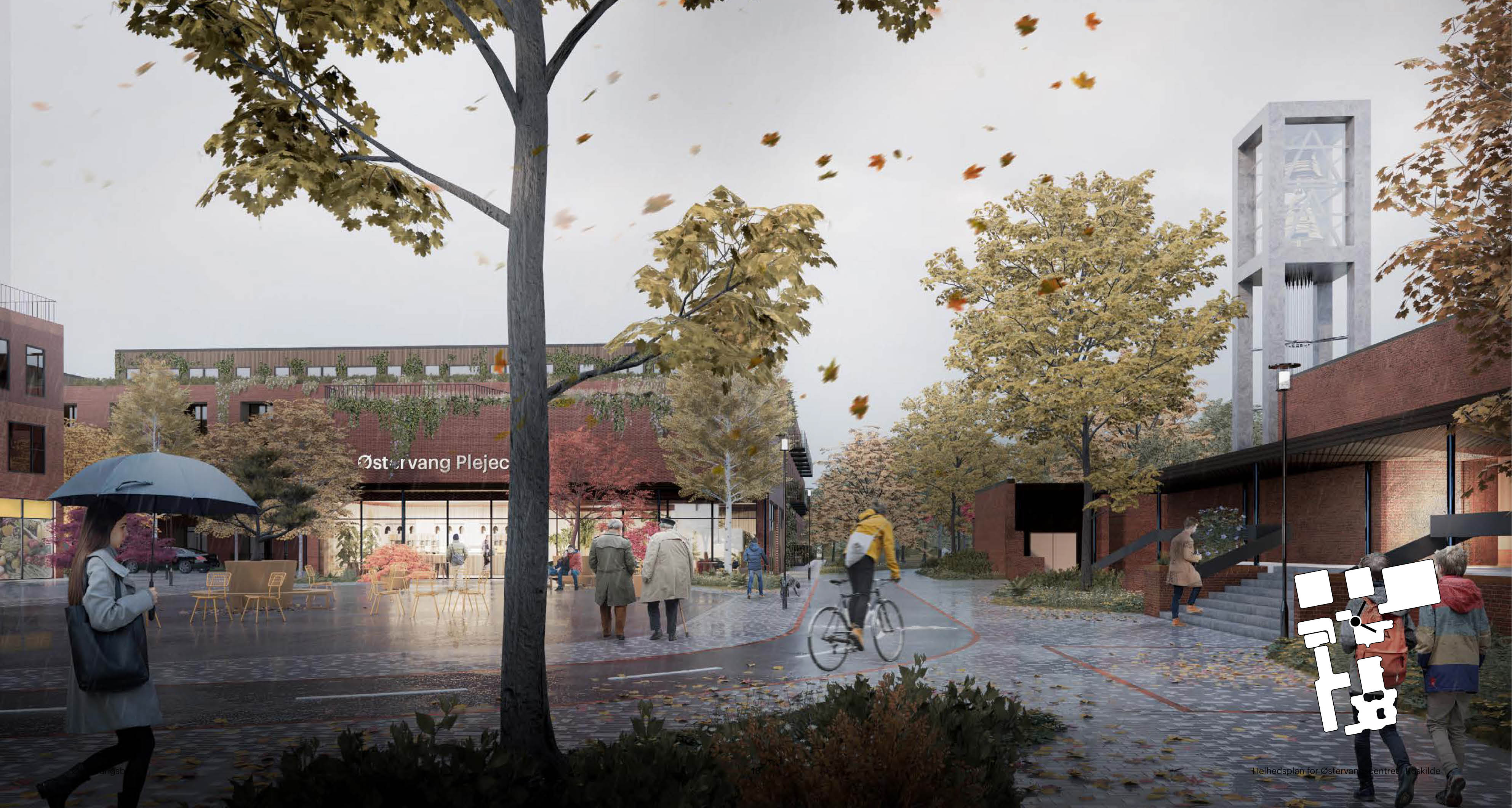 Illustration til helhedsplan for Østervangscenteret