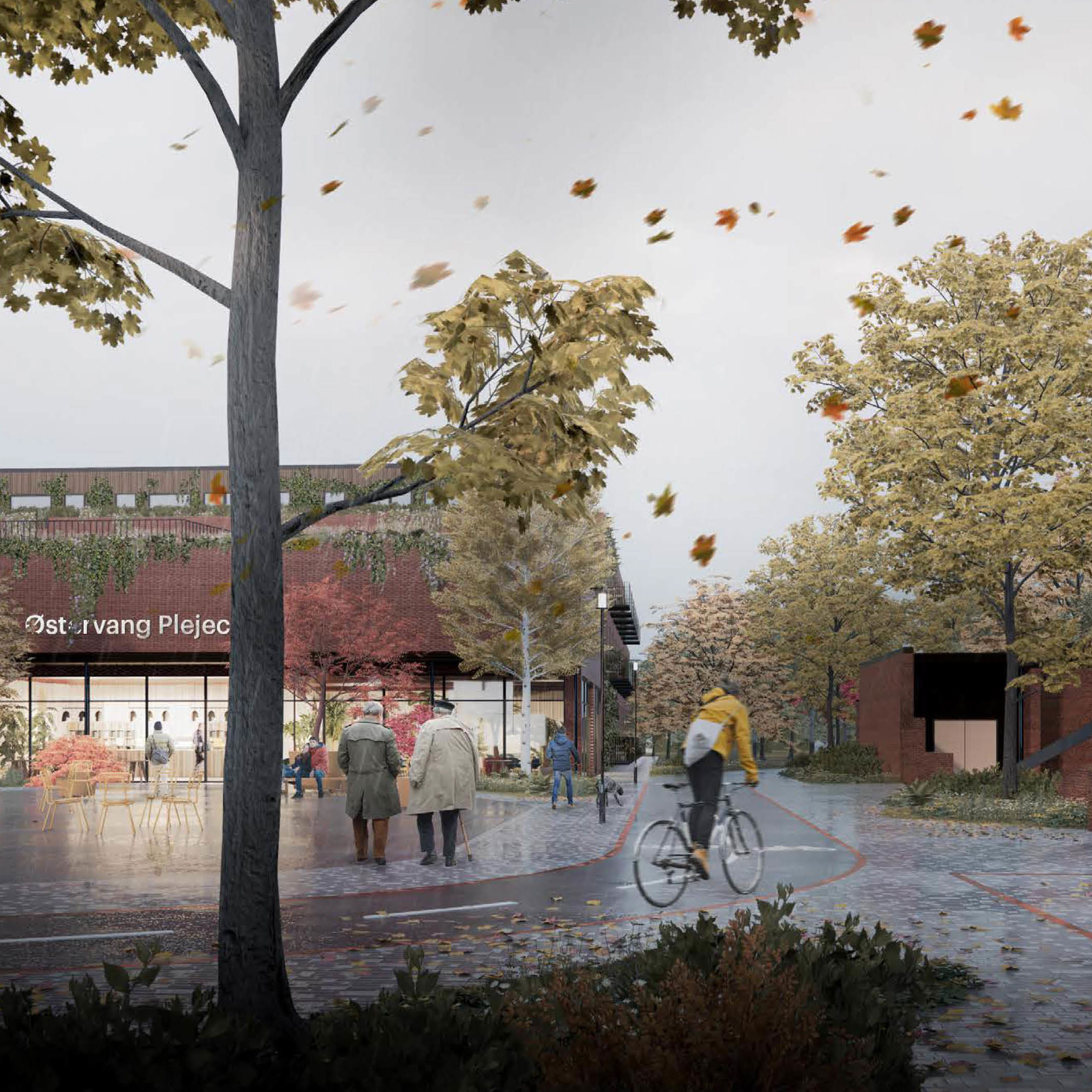 Illustration til helhedsplan for Østervangscenteret