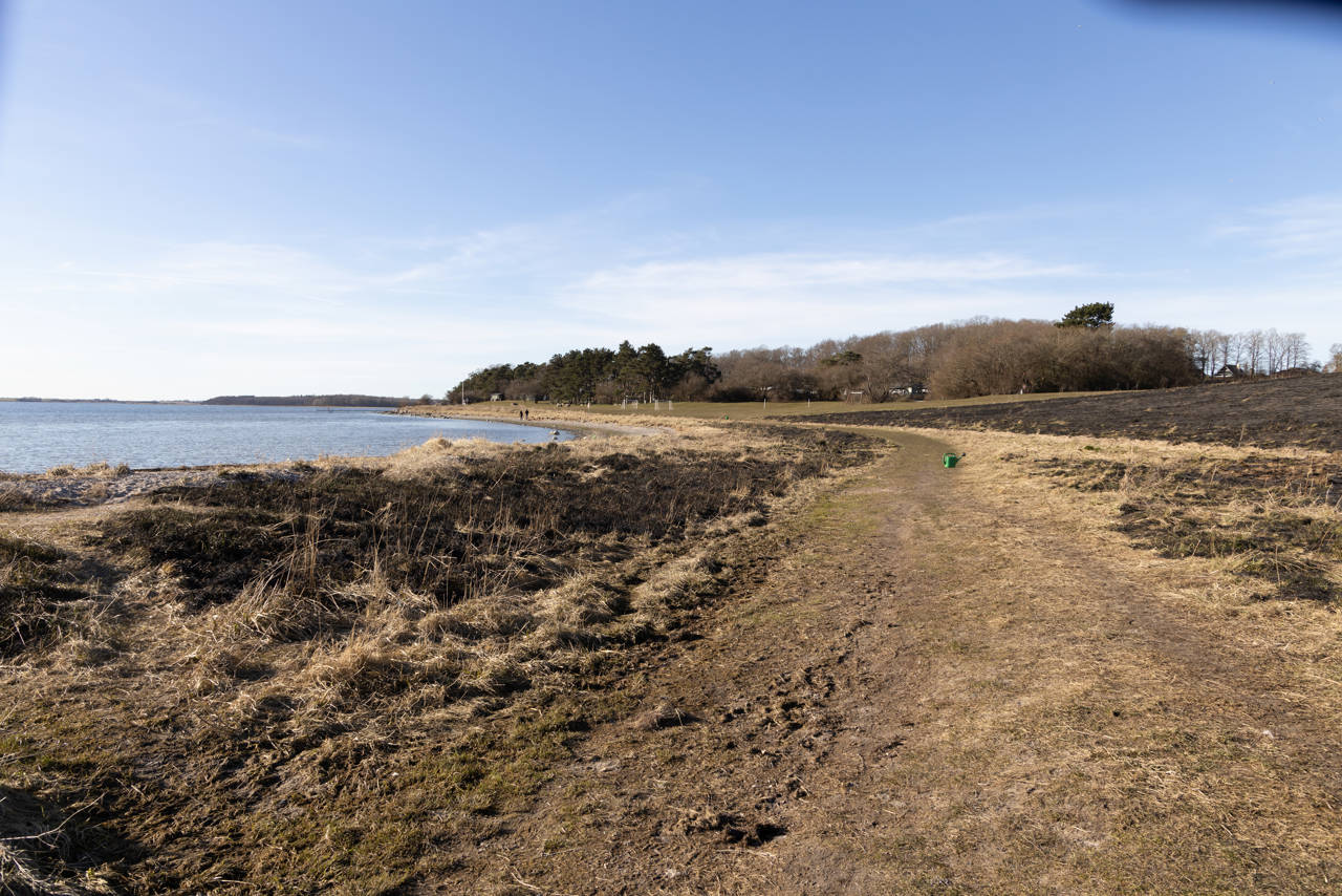 Strandbreden efter afbrænding.