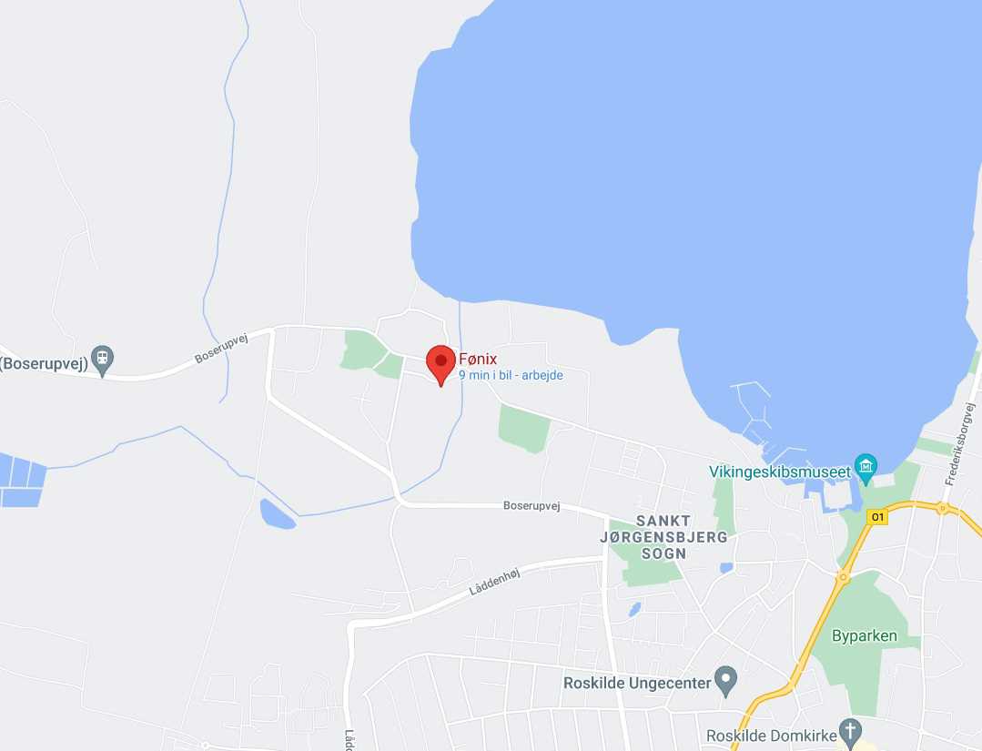 Kort over, hvor Fønix ligger.