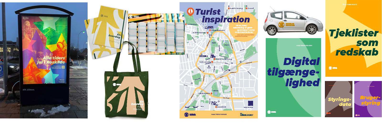 Kollage af Roskilde Kommunes design