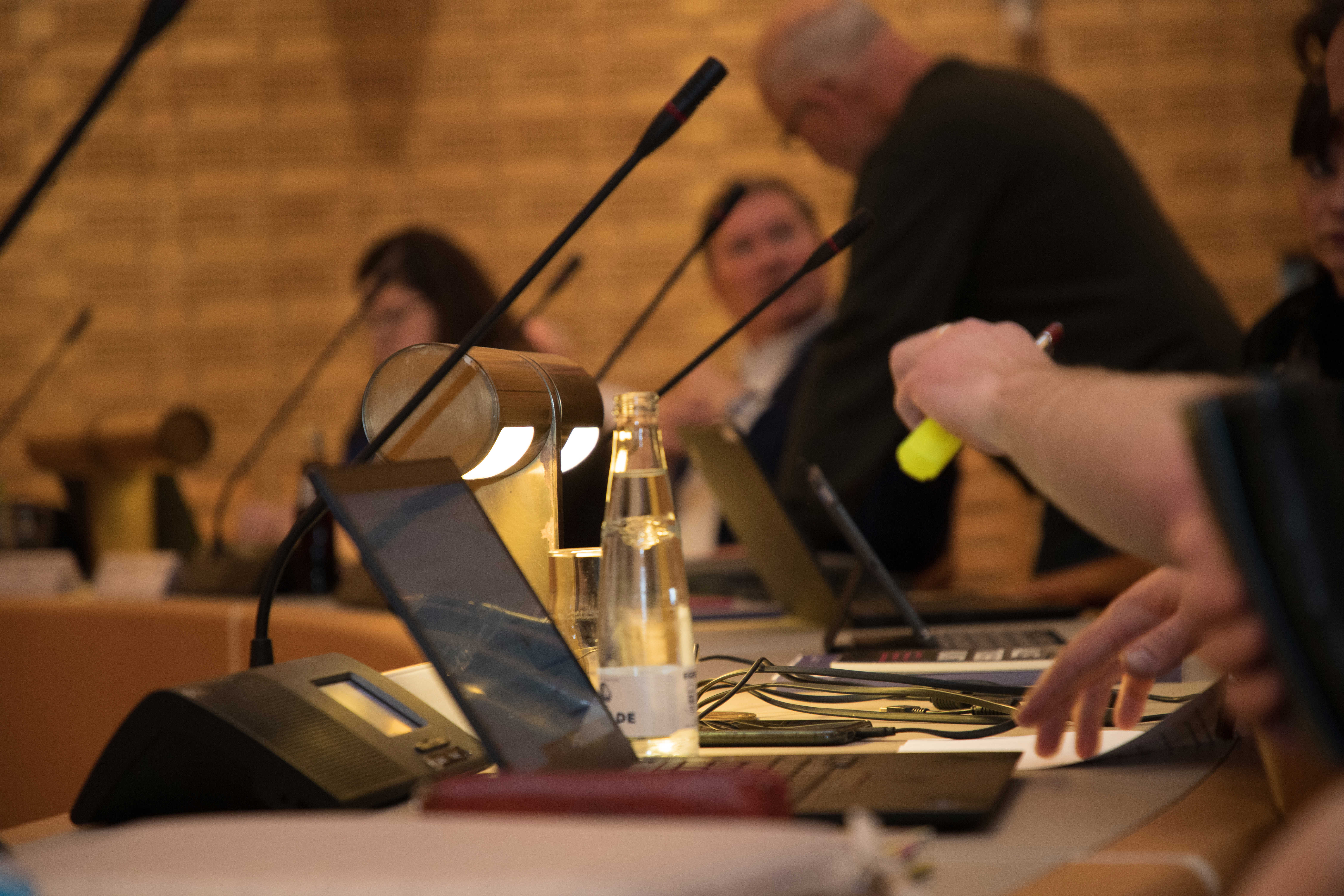 Siddeplads i byrådssalen